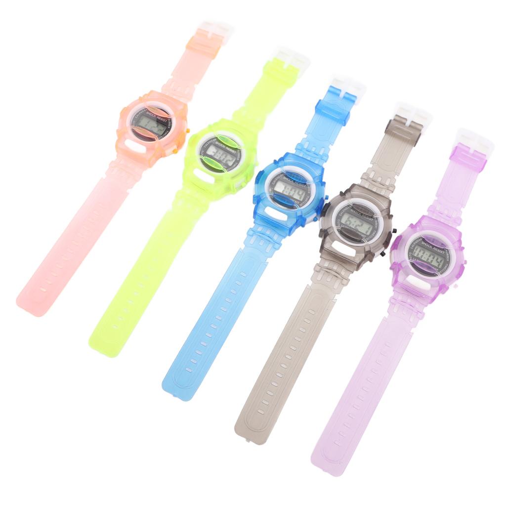 5pcs Kids Digital Sports Watch Calendar Display Shockproof Accurate Time Electronic Wrist Watches for Boys and Girls