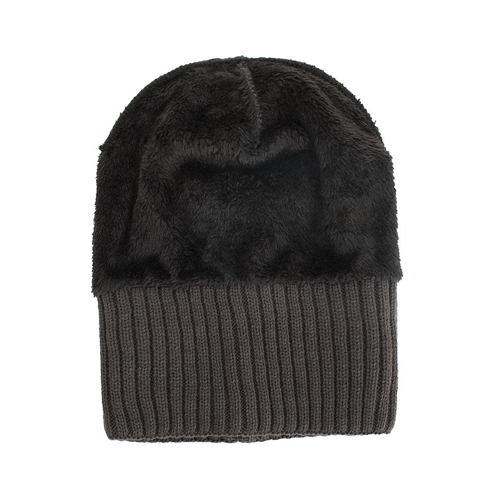 Осень и зима новый бархатный двухцелевой монохромный легкий вариант пуловер шапка вязаная шерстяная шапка