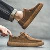 Модные мужские туфли SYTK 2024 из парусины, новые мужские мокасины, легкие, мягкие, дышащие, повседневные туфли для ходьбы для мужчин