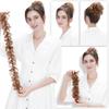 100% Real Human Hair Curly Donut Chignon Ring Elastic Band Bun Hairpiece