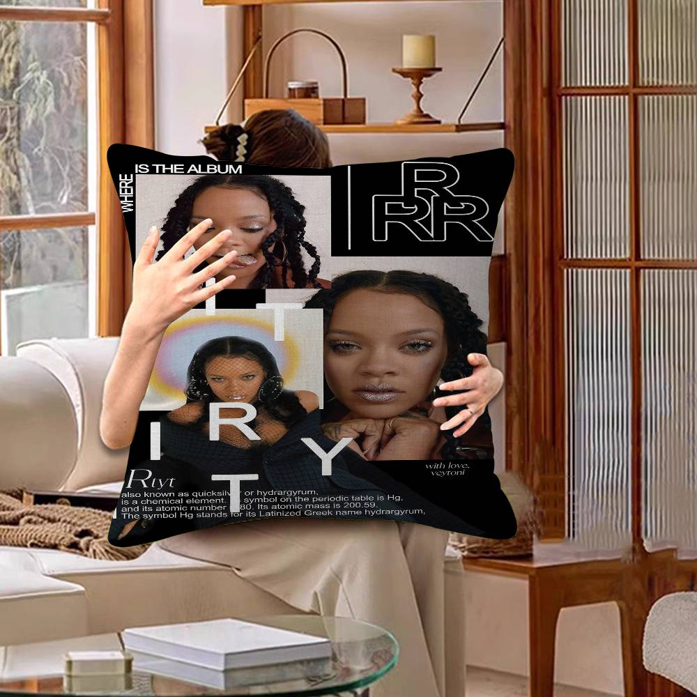 Singer R-Rihanna Cushion Cover Car Throw Pillow Case For Sofa Car Christmas Gift 40X40Cm 45X45Cm