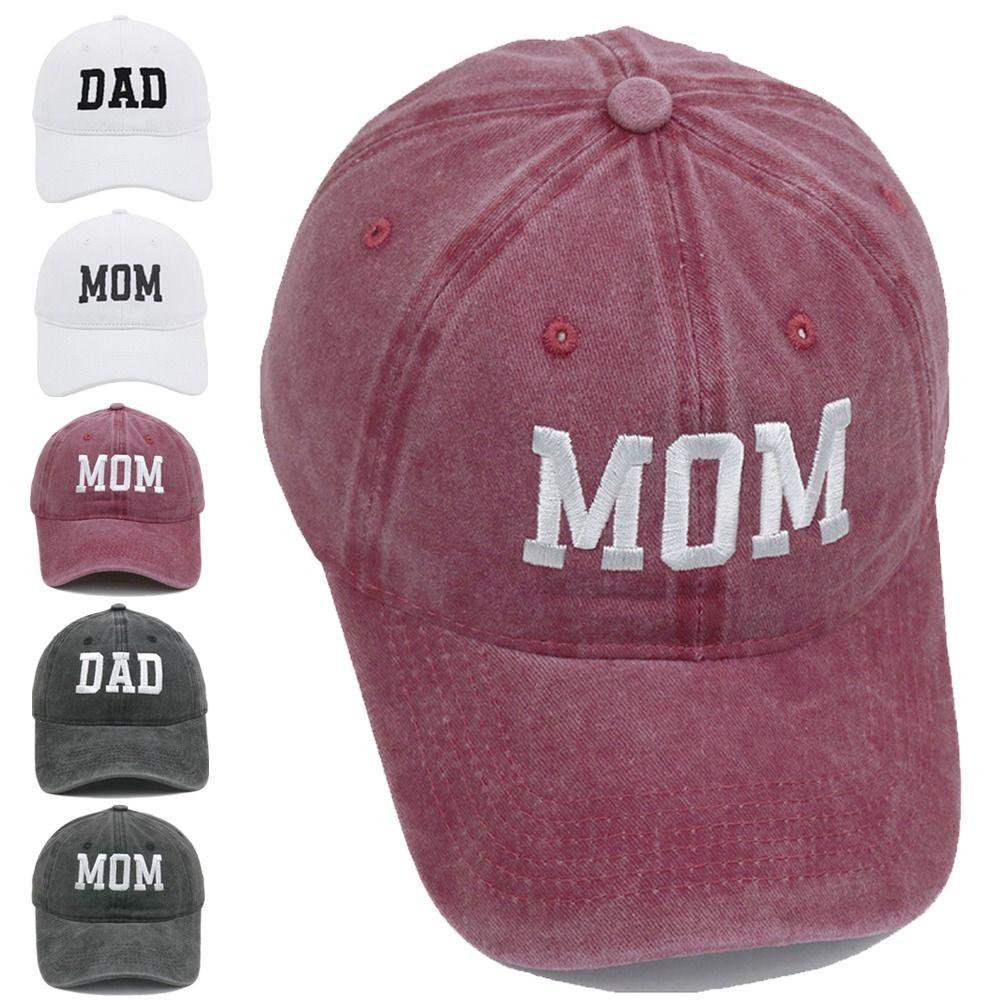 Visors DAD MOM Embroidery Baseball Caps Adjustable Sunscreen Hats Distressed Faded Cap