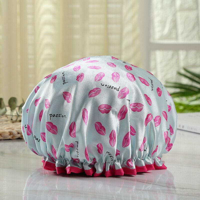 Большая двухслойная толстая водонепроницаемая шапочка для душа, женская шапочка для ванны, многоразовая 1 шт.