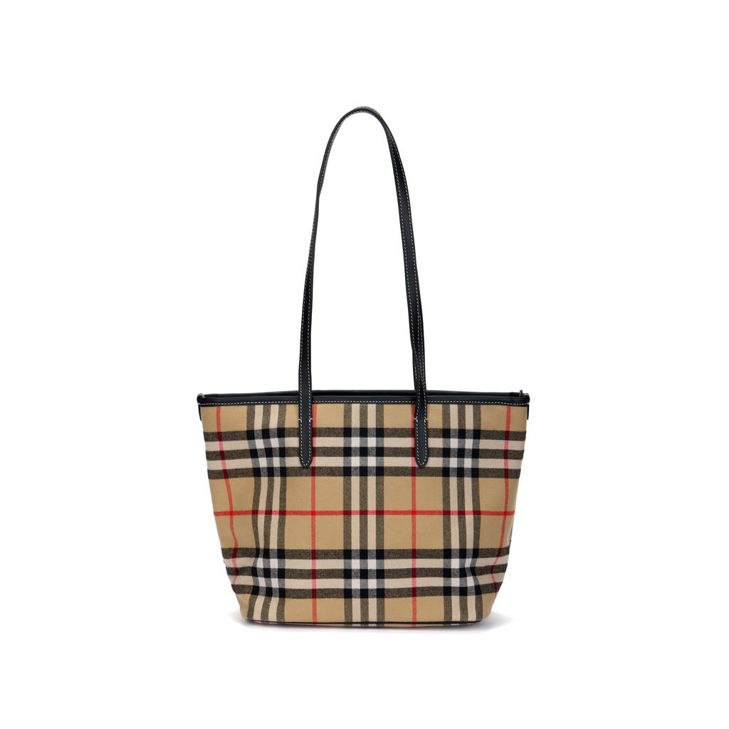 Burberry Хлопок с кожаными наплечными сумками Женские Хаки 81120561