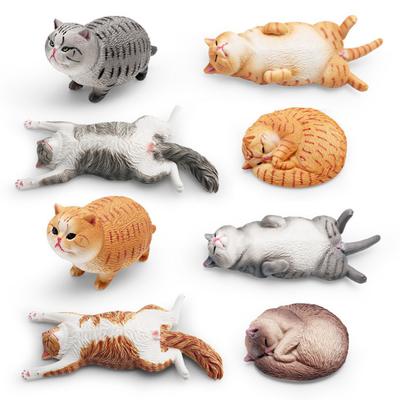 Миниатюрная фигурка котенка из ПВХ, имитация кошки, статуэтка, скульптура, развивающая игрушка-животное, украшение для рабочего стола, подарок для любителей кошек.