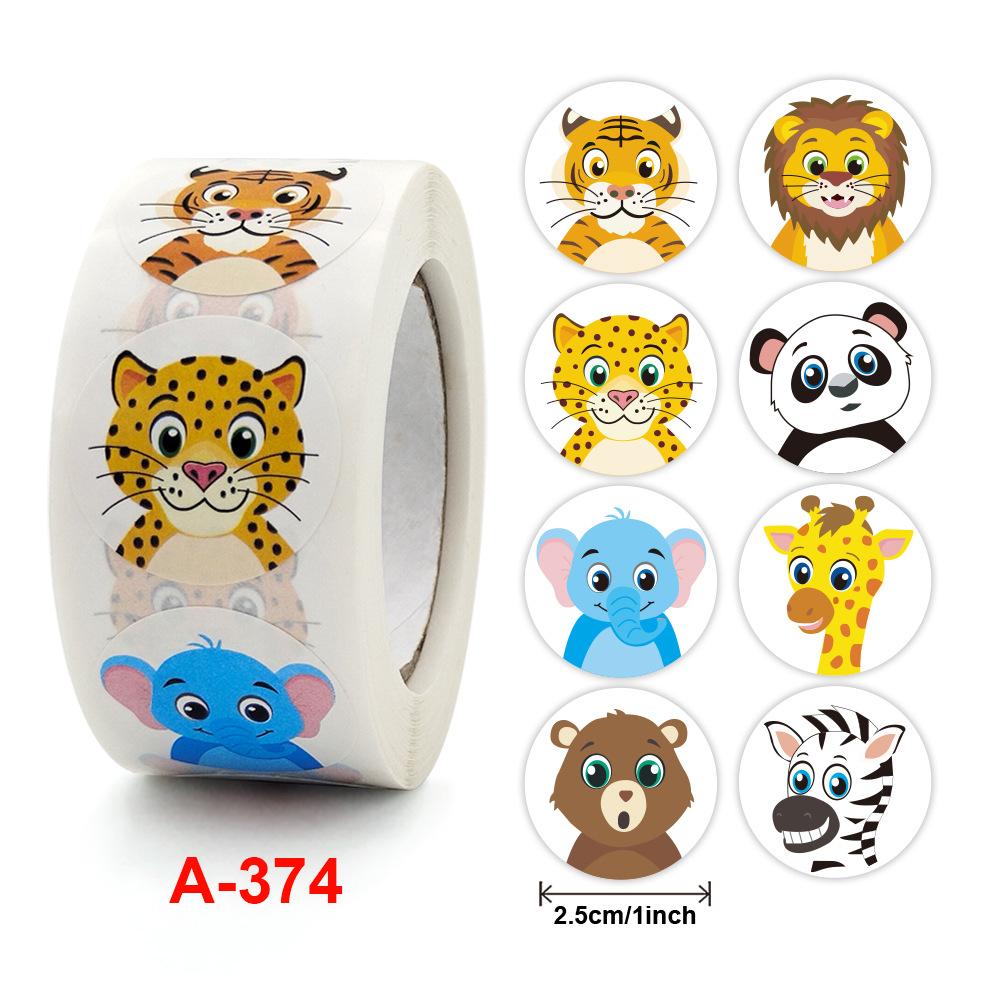 Cartoon Animals Happy Birthday Stickers for Party Decor Envelope Sealing Label Gift Packing Adhesive Sticker Greeting Card Label