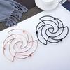 Rose Shaped Wrought Iron Black Insulated Table Mat Metal Spray Painted High Legged Kitchen Storage Mat Countertop Rack