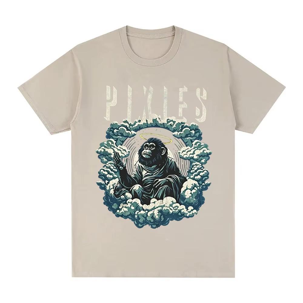 Pixies Cotton T-shirt Stardust Monkey Gone To Heaven Graphic Print Tee Streetwear Women Men Breathable Material No Stuffiness in Hot Summer