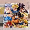 Фланелевое одеяло из аниме Dragon Ball - Мягкое, теплое, идеально подходит для дивана, постельного белья, кемпинга, путешествий, офиса, домашнего декора -QJY