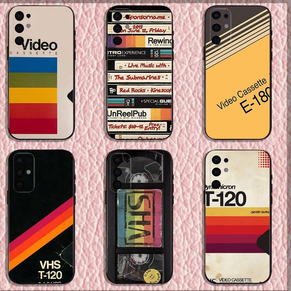 Ретро Видеокассета VHS Чехол для Телефона Для Samsung S25,S24,S21,S22,S23,S30,Ultra,S20,Plus,Fe,Lite,Note,10,9,5G Черный Чехол
