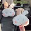 Автомобильный подголовник для защиты шеи, автомобильный мультяшный японский кролик, женское автокресло, подушка для шейного позвонка, практичный плюшевый автомобильный подголовник