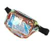 Transparent Iridescent Fanny Pack Shiny Waist Belt Bag with Zipper Waterproof PVC for Travel Party Running Hiking
