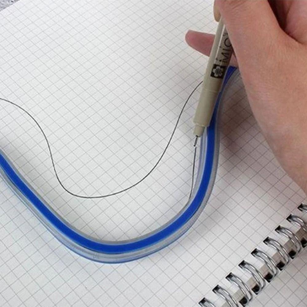 Plastic Snake Shaped Ruler Flexible Flex Curved Ruler School Office Supplies Curve Ruler  Quilting