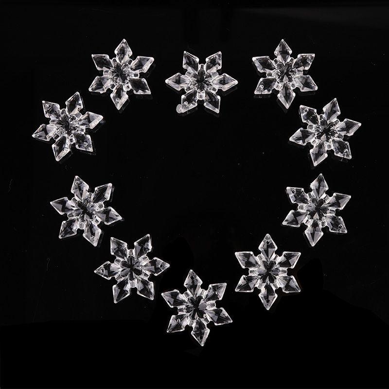10/20 шт. прозрачные акриловые снежинки в форме рождественских украшений, подвески со стразами, рождественские елочные украшения