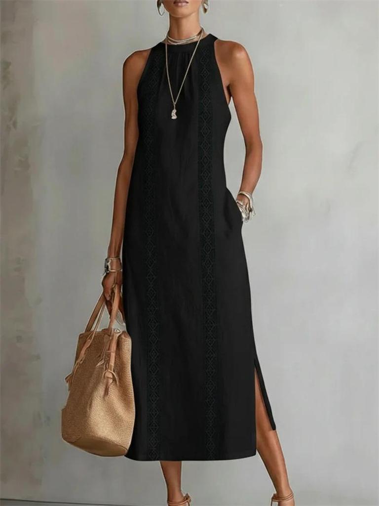 TK2026 Spring/Summer Lace Patchwork Halter Dress