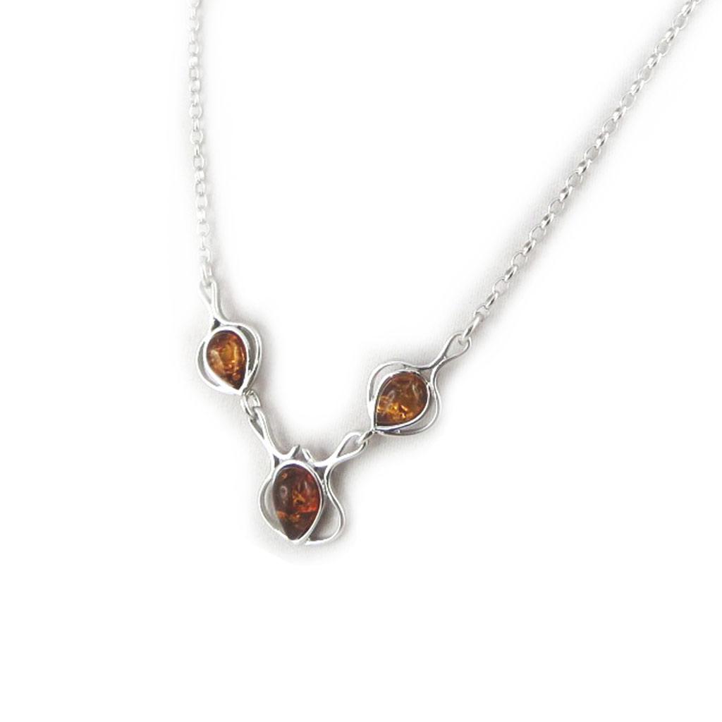 Les Trésors De Lily [N2272] - Silver Necklace 'Inspiration' Amber (rhodium-plated) - 18x15 Mm