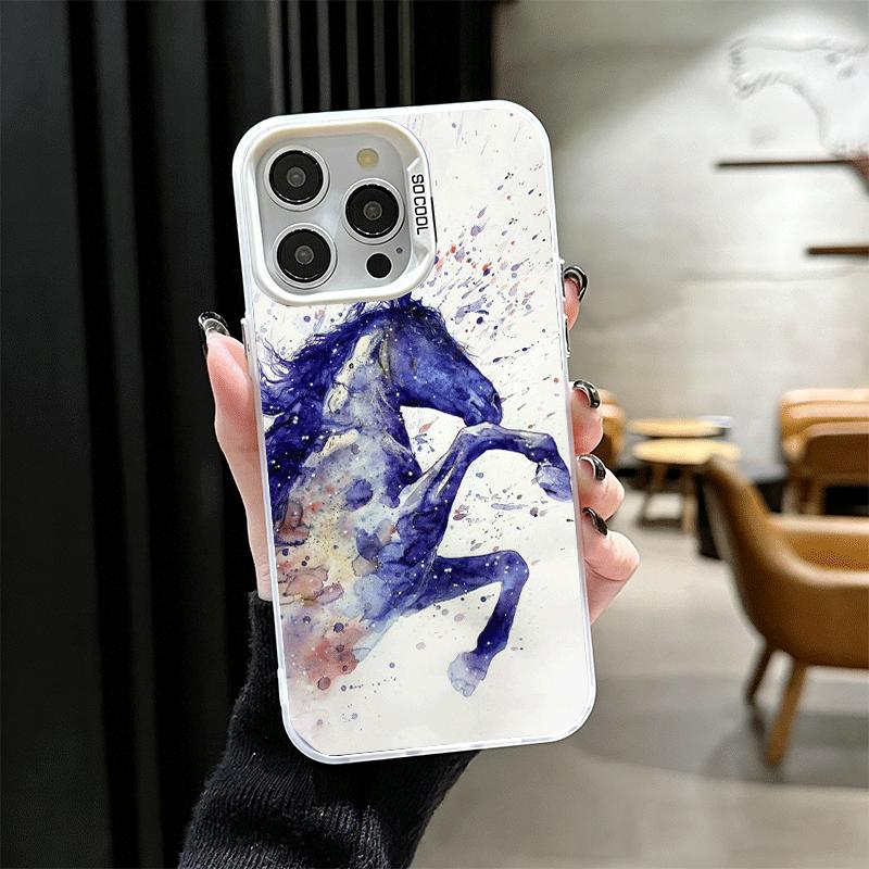 Масляная живопись Лошадь Ударопрочный чехол для телефона для iPhone 17 Air 16 16E 15 Pro Max 14 Plus 13 Mini 12 Задняя крышка Защита от падения Fundas