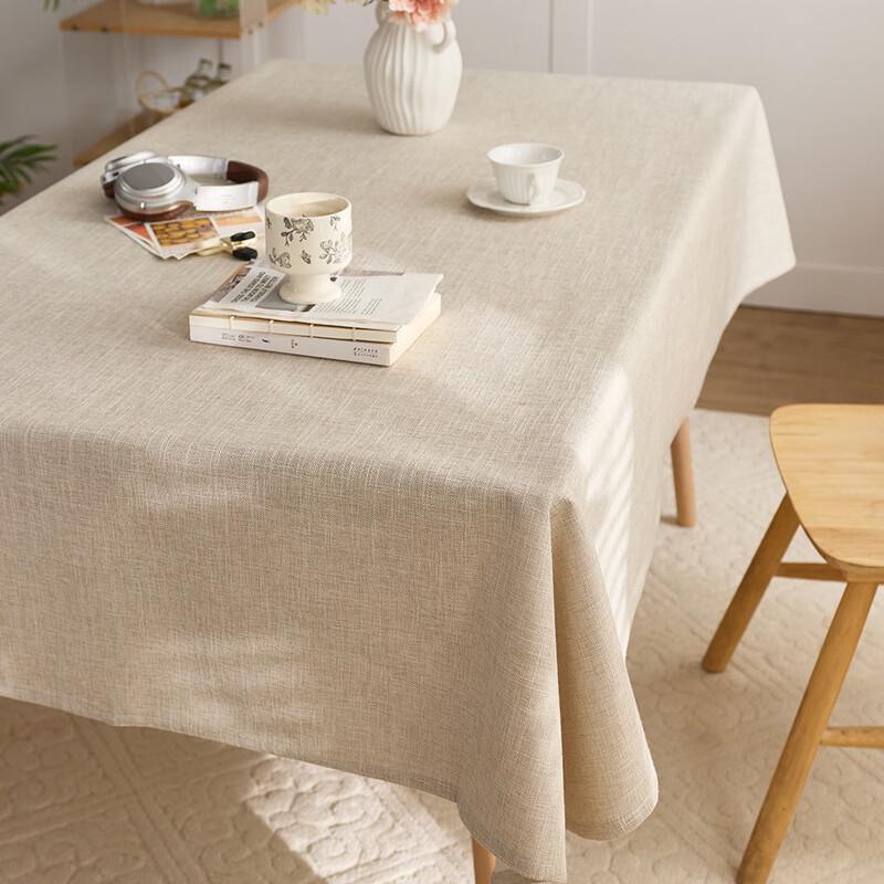 ZISIZ Cotton Linen Style Thickened Rectangular Tablecloth
