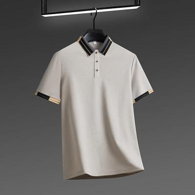 Мужская рубашка в стиле business casual с коротким рукавом, однотонная, поло, модная, дышащая, удобная, универсальная