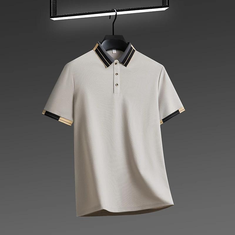 STORN Новая мужская рубашка в стиле business casual с коротким рукавом, однотонная рубашка-поло, модная, дышащая, удобная, универсальный топ