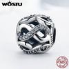 925 Sterling Silver Infinity Love Beads Fit Original WST Charm Bracelet Fine Jewelry