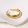 Классическое полированное гладкое кольцо-ободок серебряного и золотого цвета для женщин, из нержавеющей стали, открытое кольцо, винтажные роскошные ювелирные аксессуары, подарок
