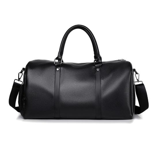 Сумка через плечо, выдерживающая большую нагрузку, прочная строчка, разделение на сухое и влажное, гладкая искусственная кожа, большая вместимость, одноцветная, унисекс, сумка для деловой поездки