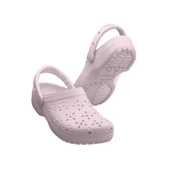 Crocs Классические сабо с бутоном цветка из ЭВА с круглым носком, легкие, женские, розовые 210927-6ZW