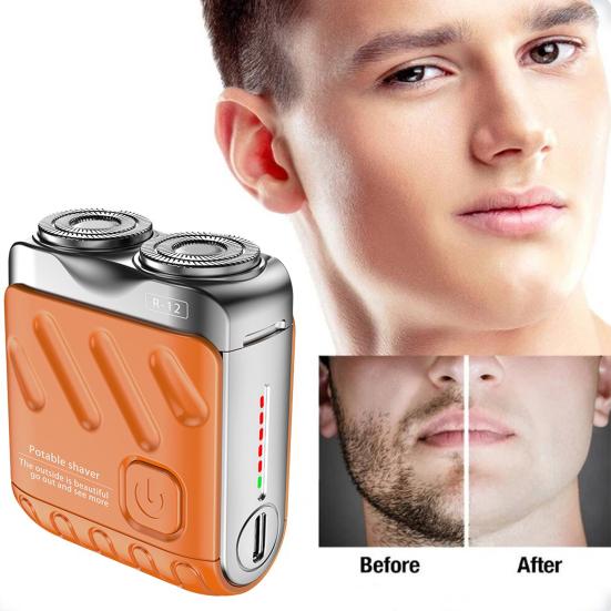 Double-head Mini Electric Shaver USB Rechargeable Waterproof Portable Travel Wet Dry Shaving