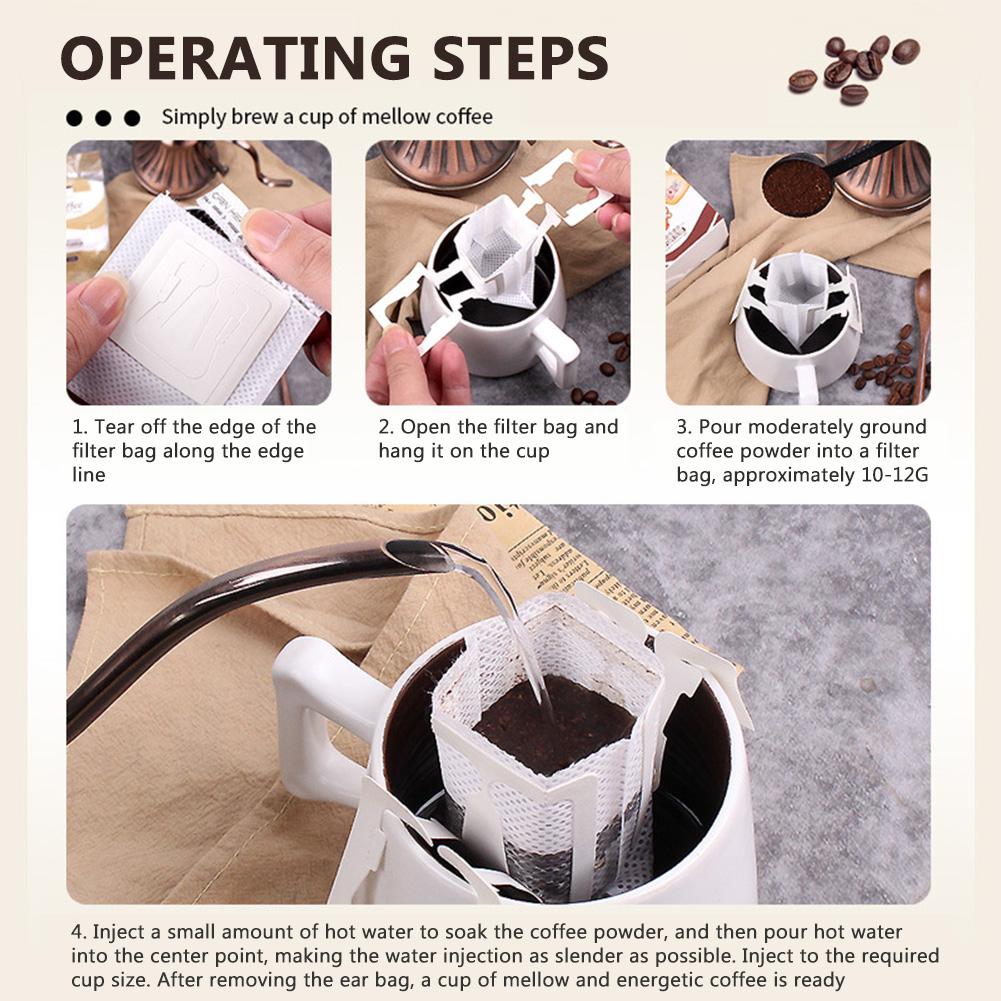 50 шт. одноразовые кофейные фильтр-мешки для капельных кофейных чашек, фильтр-мешки для ушей, аксессуары для заваривания чая, бумажные фильтры для кофе