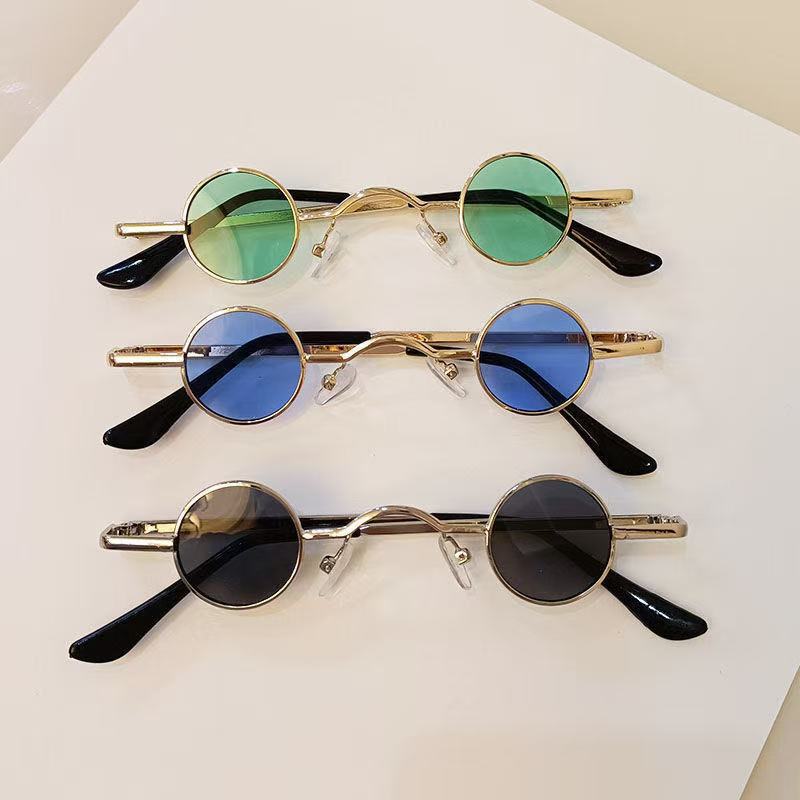 Супер маленькие круглые ретро солнцезащитные очки мини-круглая оправа фото маленькие очки мужские и женские солнцезащитные очки Punk Tide