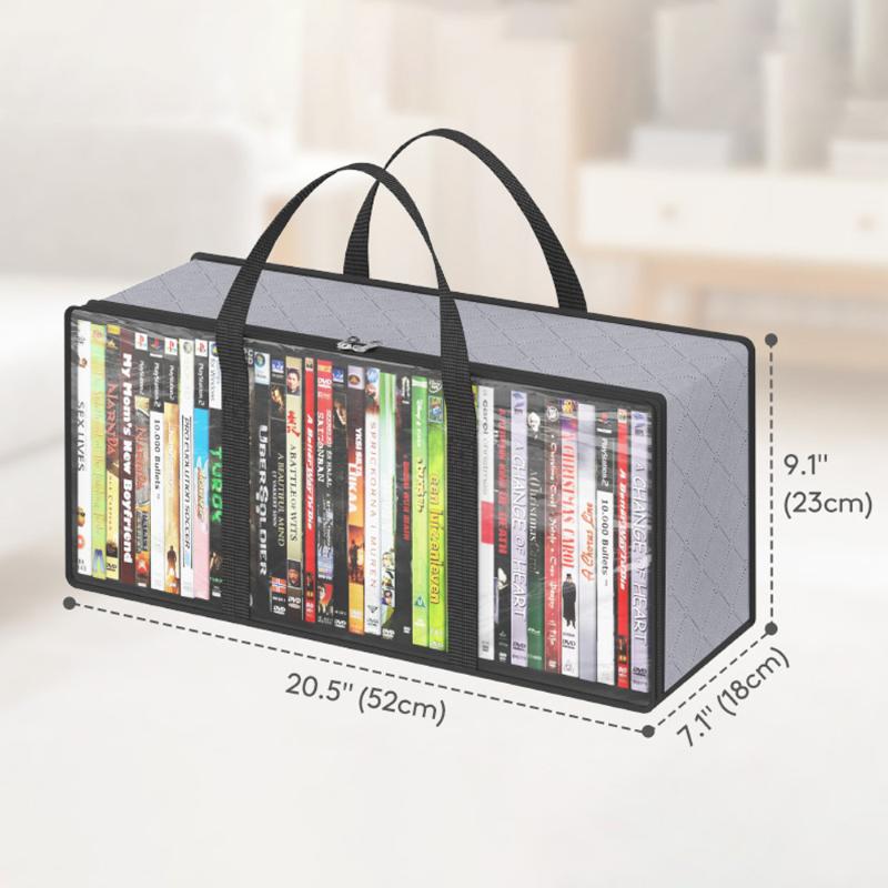 DVD Organizer Bag Non Woven Fabric Material Large Capacity Comic Book Storage for Bedroom Living Room Gift Use
