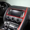 Red Carbon Fiber Navigation Panel Trim Sticker Fit For Jaguar F-TYPE 2013-