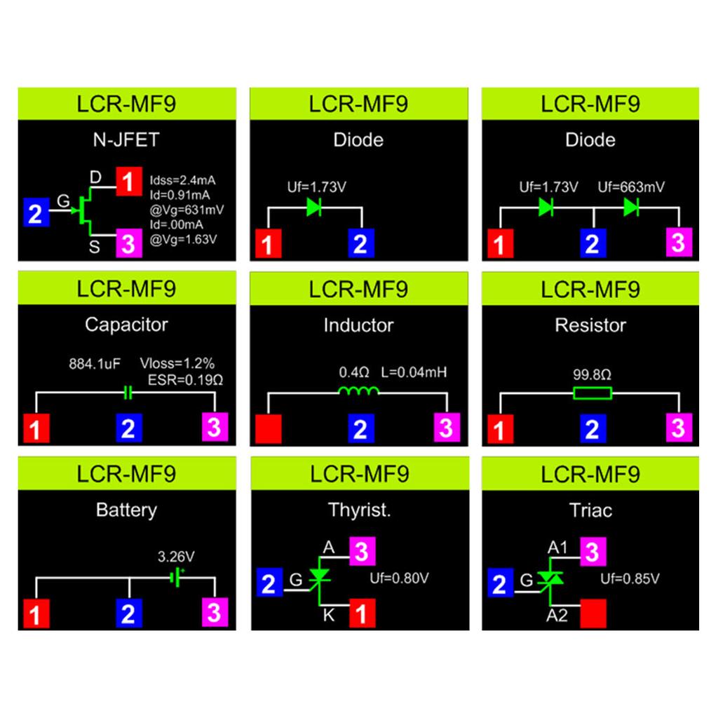 LCRMF9 1,8" TFT ЖК-дисплей мультиметр тестер транзисторов диод триод конденсатор резистор тест