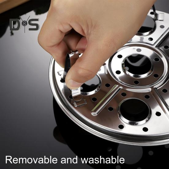 Штабелируемая подставка для яиц на пару, термостойкая 430, 7 отверстий, кастрюля быстрого приготовления, пароварка для яиц, подставка, кухонная утварь