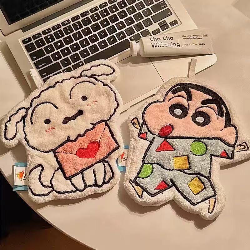 New Crayon Shin-Chan Anime Cartoon Hand Towel Cute Hanging Style Super Absorbent Thickened Hand Towel For Bathroom And Kitchen