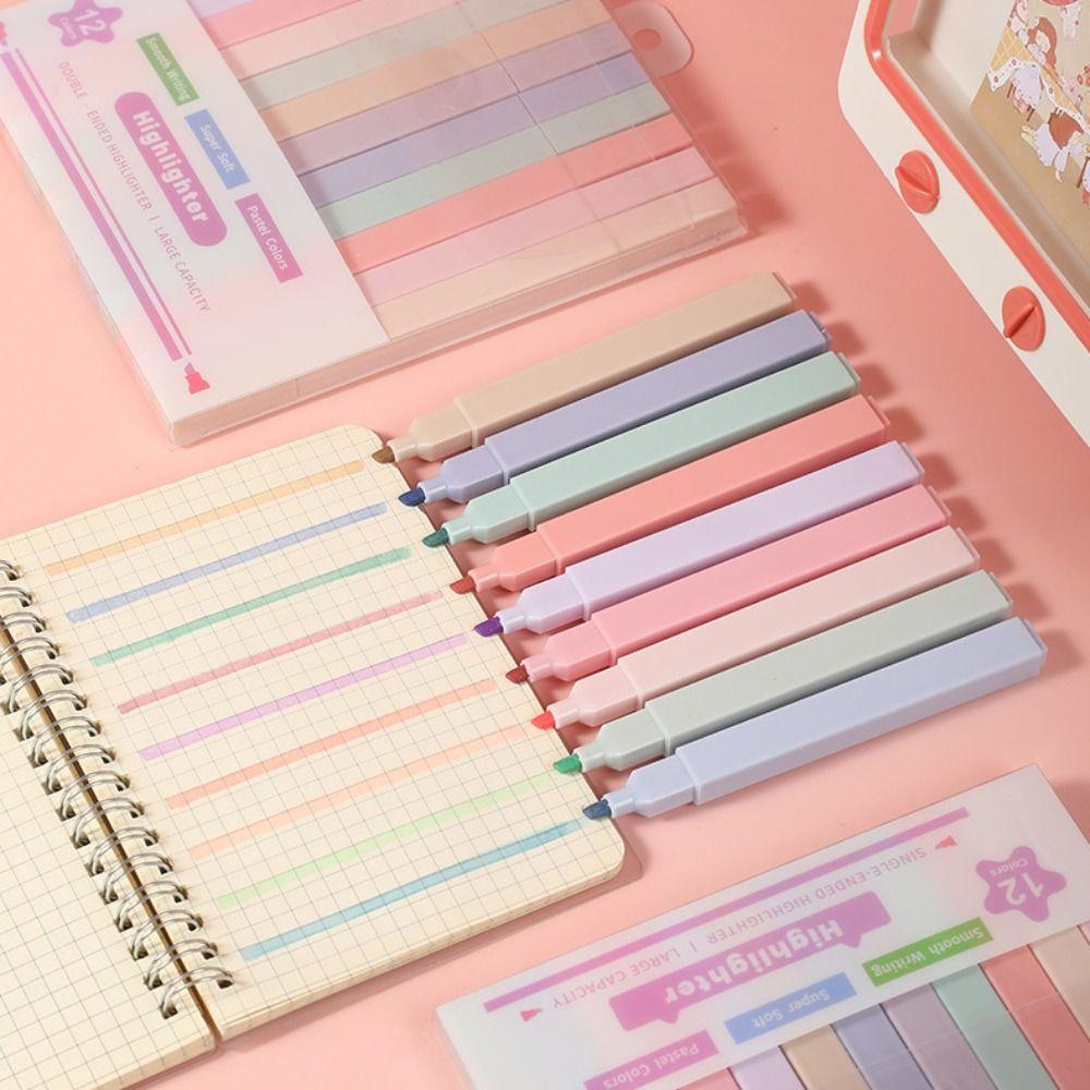 Fluorescent Pastel Highlighters Stationary Supplies Colored Markers Pens Highlighter Pens Students