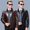 Весна и осень, новая мужская куртка из овчины с лацканами, куртка среднего возраста, теплая кожаная куртка из натуральной кожи и бархата
