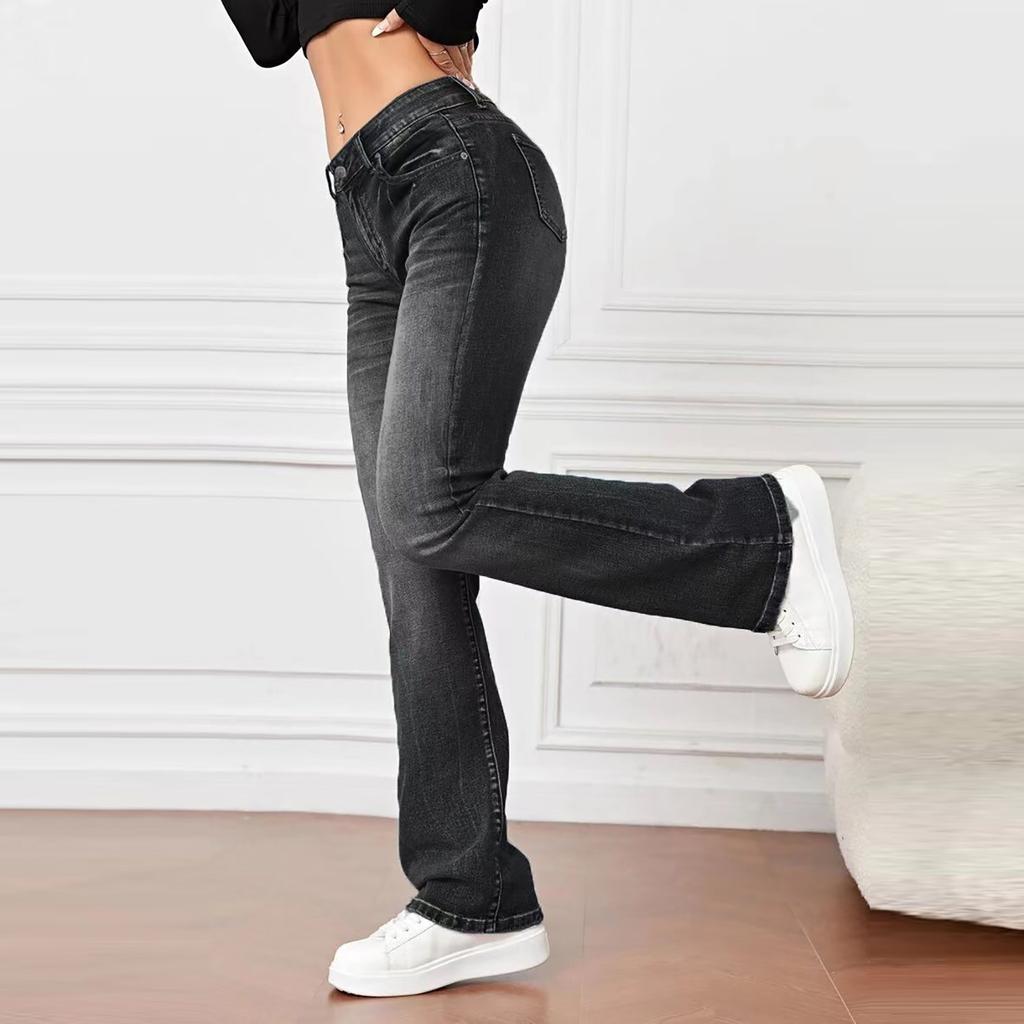 Womens Jeans Pants Fit Jeans Stretch Denim Pants With Pockets Trousers Jeans For Women