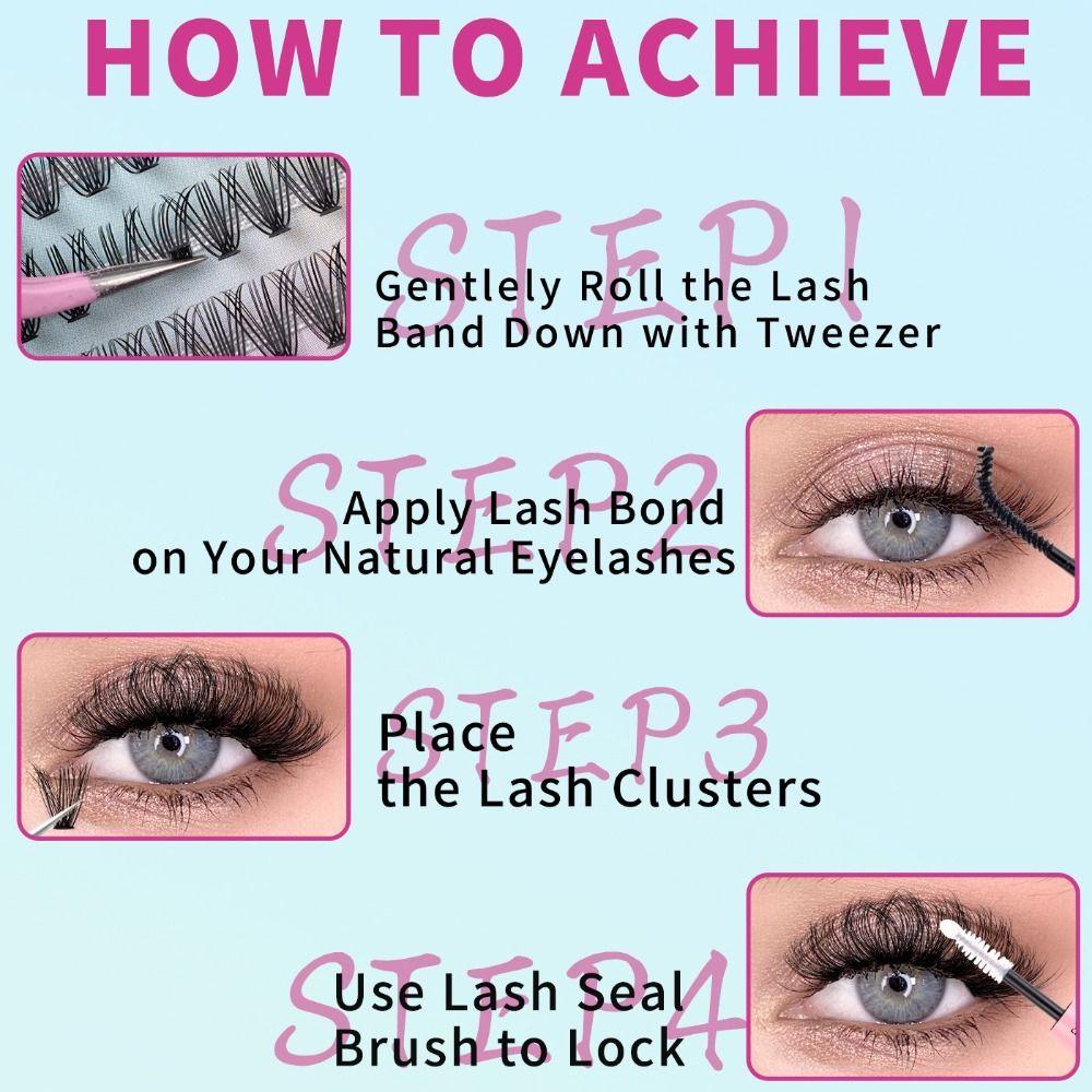 640Clusters Soft Curly False Eyelash DIY Individual Lash Beauty Tool Cluster Lashes Daily