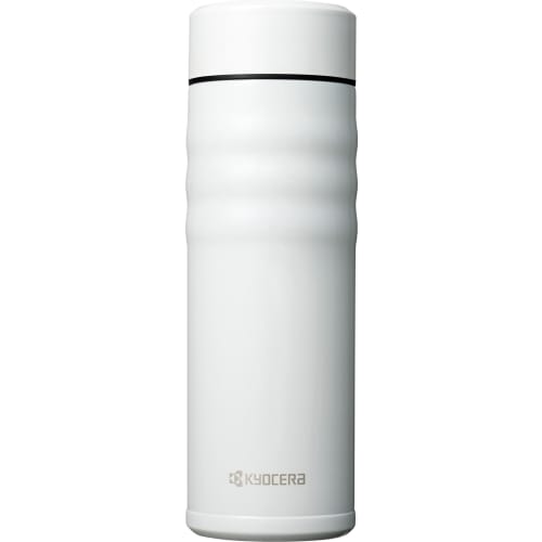 Kyocera CERAMUG White Ceramic Water Bottle/Coffee Mug, 500ml, Screw Cap, Ceramic Interior, Vacuum Insulation, Keeps Drinks Hot or Cold, MB-17SWH-AZ [.