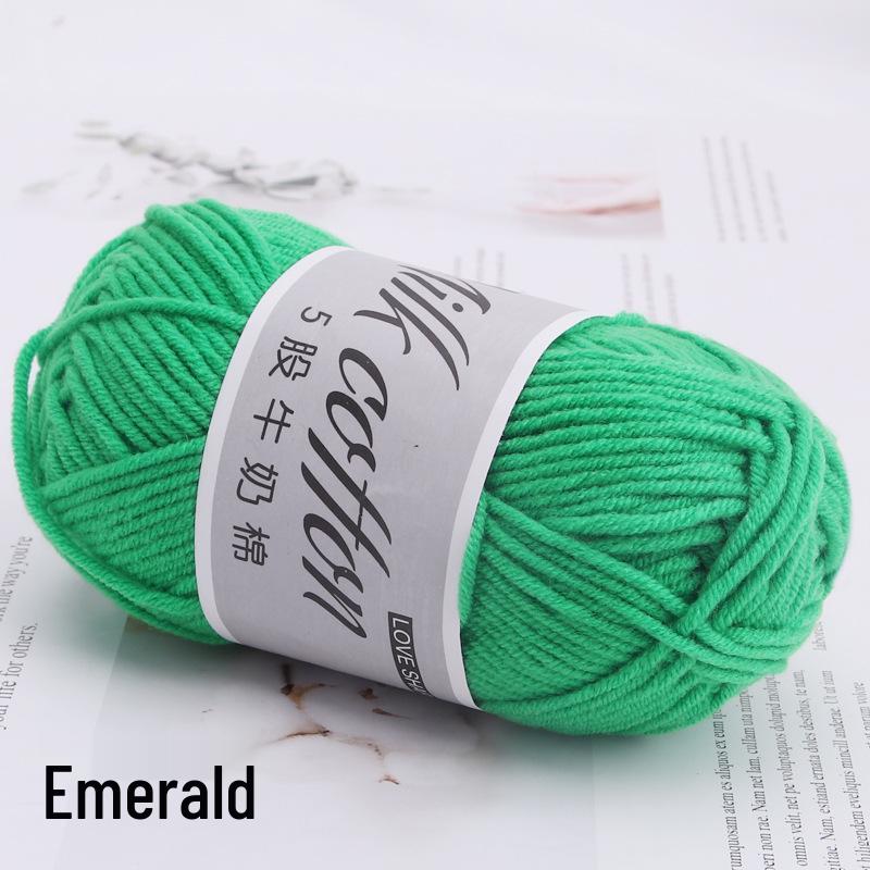 Пряжа из гребенного молочного хлопка для детских пинеток крючком - Средней толщины, Набор материалов для вязания своими руками