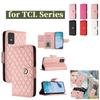 6-Color PU Leather Diamond Check-Patterned Wrist Strap Wallet Phone Case for TCL 305,TCL 306,TCL 30,303,30T,40 SE,403,408,T-Mobile REVVL 7 Pro...