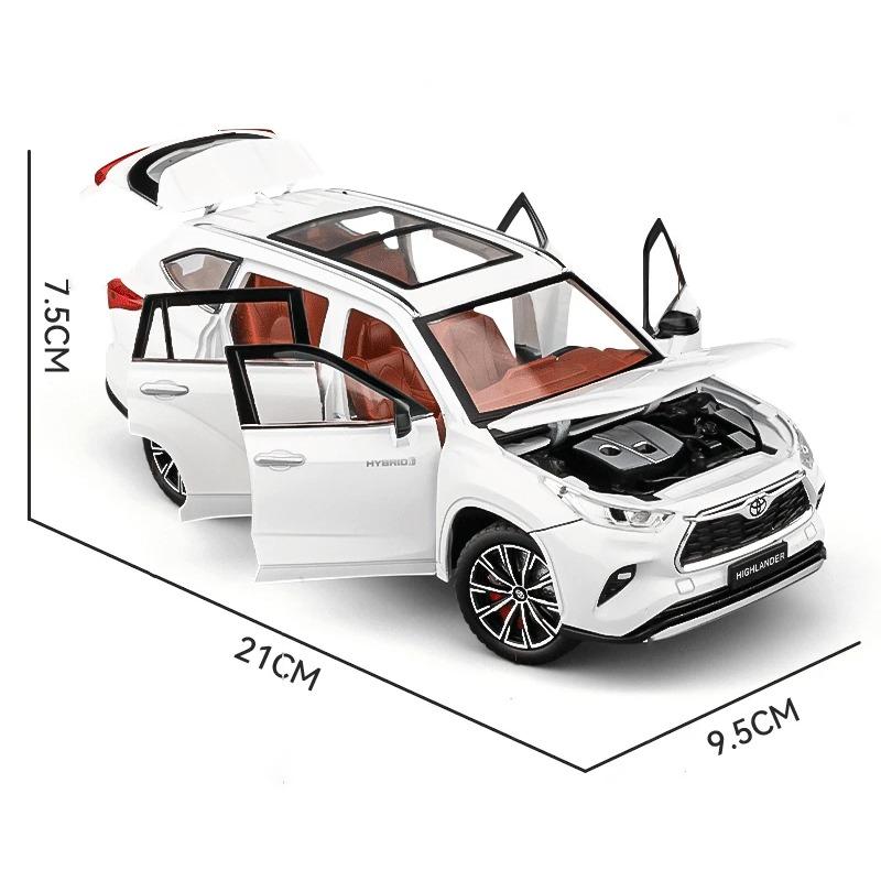 1/24 Toyota Highlander SUV литые модели автомобилей и игрушечные металлические внедорожники имитация моделей автомобилей звук и свет детский подарок