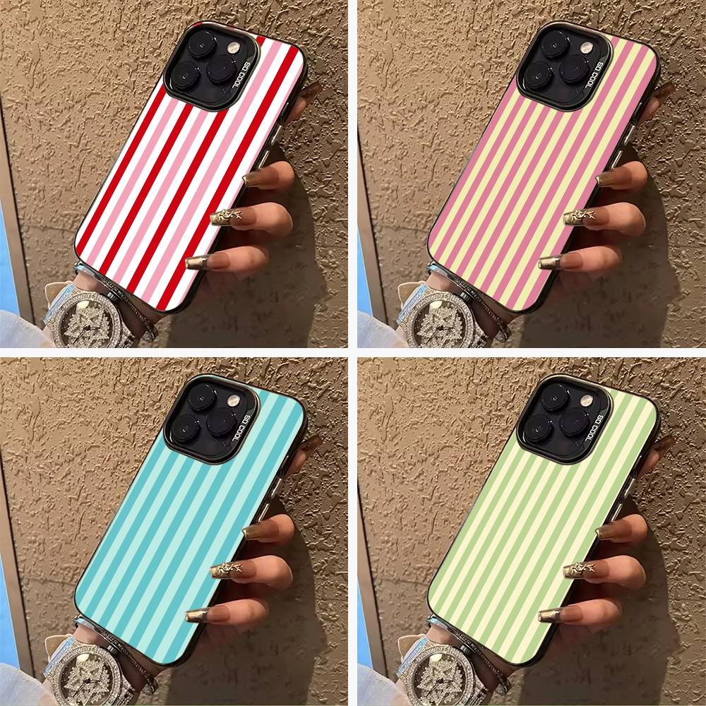 Простые цветные полосы для iPhone 17 16 15 14 13 12 11 Pro Max XS 17 Air Силиконовый цветной серебристый бампер