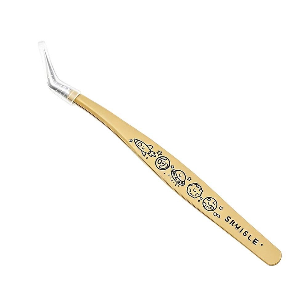 High Precision False Eyelash Tweezers Stainless Steel Eyelash Curler Extensions Grafting