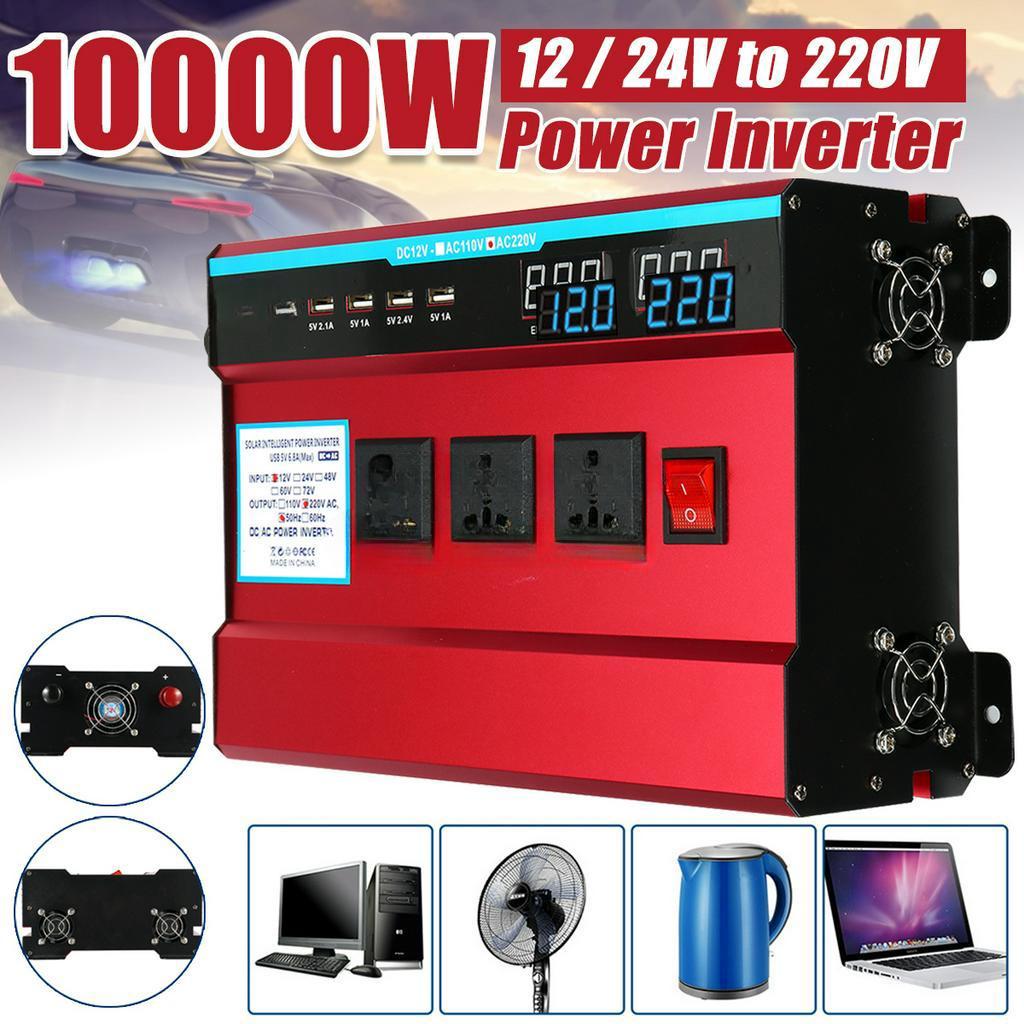 10000W LED Display Car Inverter Power Inverter Peak Auto 4 USB Port Converter Transformer Modified Sine Wave