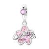 925 Silver Panda Pink Dolphin Pendant Charm Jewelry Fit  Bracelet Necklace Women DIY Gift