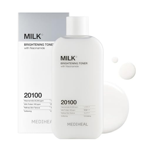 MEDIHEAL Молочный осветляющий тонер 300 мл ниацинамид глутатион сияющая кожа. Увлажняющий увлажняющий он обеспечивает гладкое покрытие бутылка.