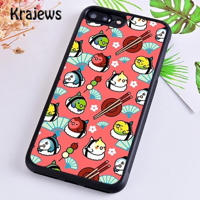 Krajews Кавайный Стек Суши Мягкий Чехол для Телефона Cover For iPhone 17 Air 16 15 14 plus 11 12 13 pro max Plus coque Fundas